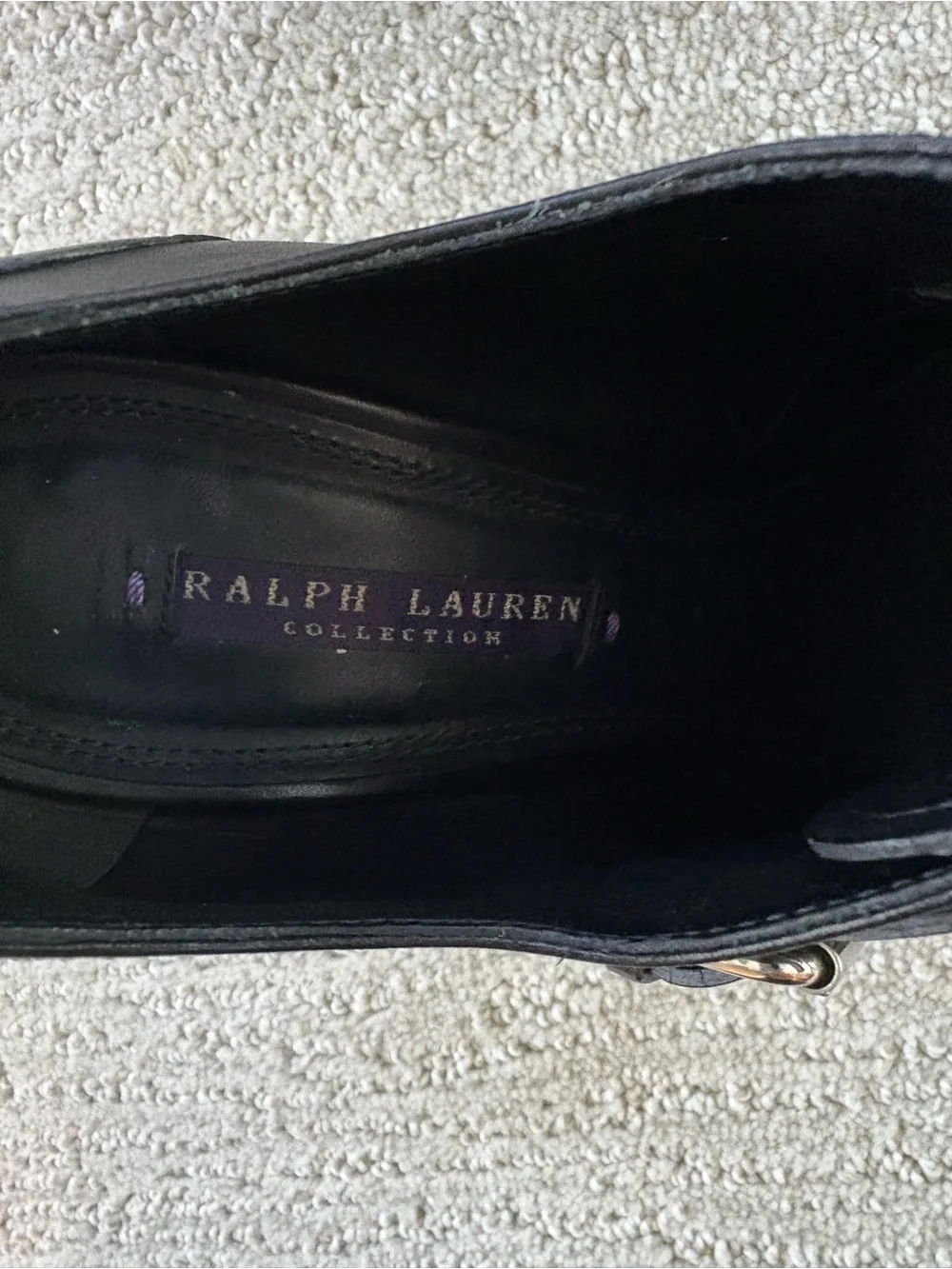 Ralph Lauren Black Leather Double Monk Strap Heels